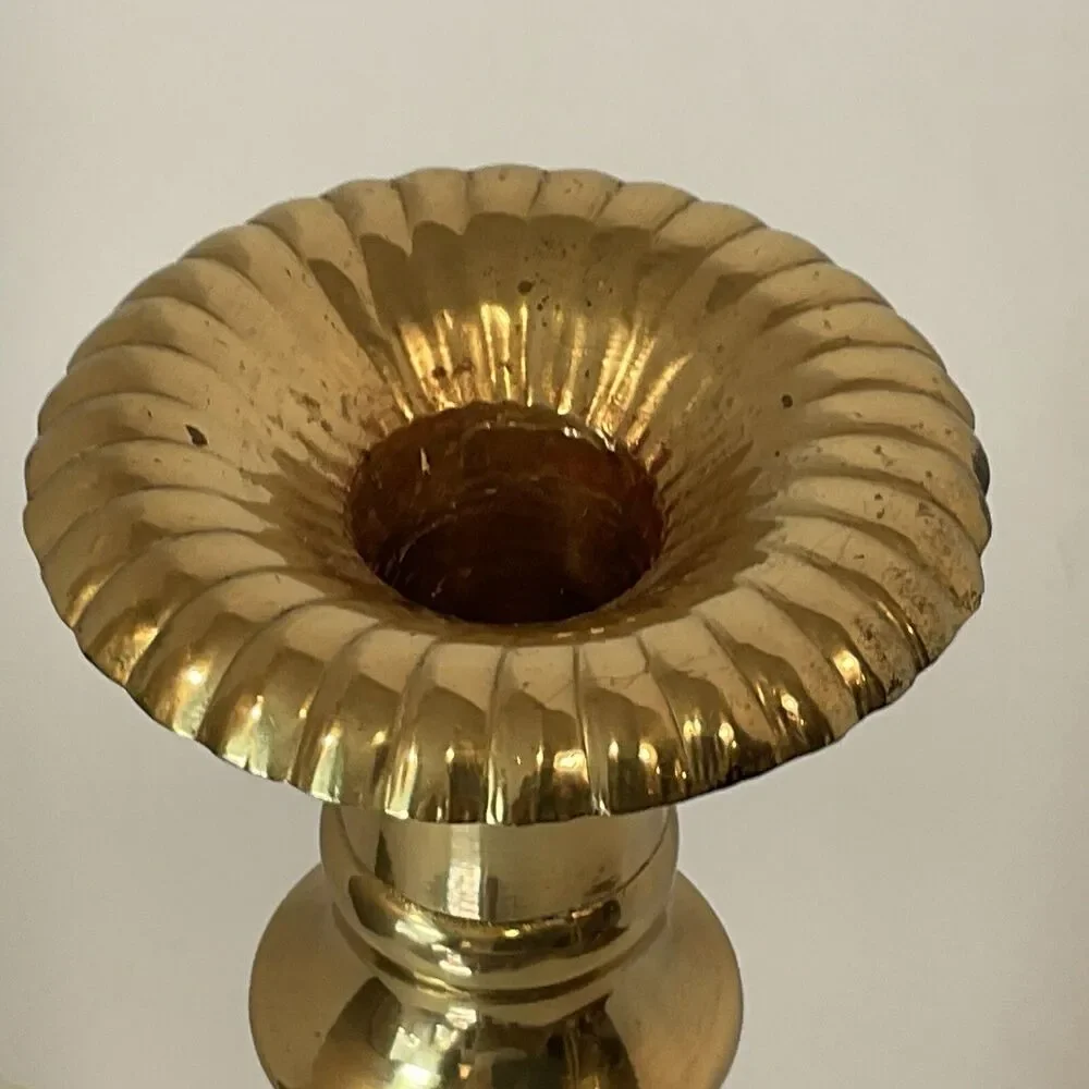 Tall Brass Candle Holder Vintage 17” Home Decor Wedding Large Mantle
